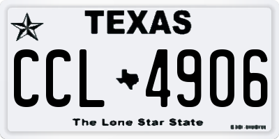TX license plate CCL4906