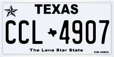 TX license plate CCL4907