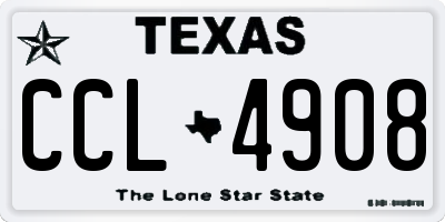 TX license plate CCL4908