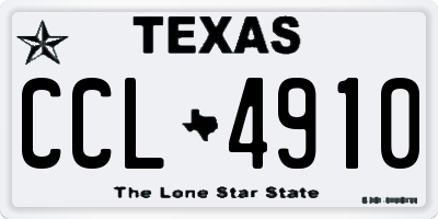 TX license plate CCL4910