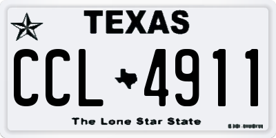 TX license plate CCL4911