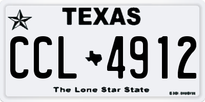 TX license plate CCL4912