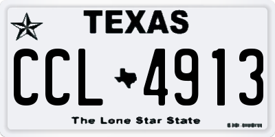 TX license plate CCL4913