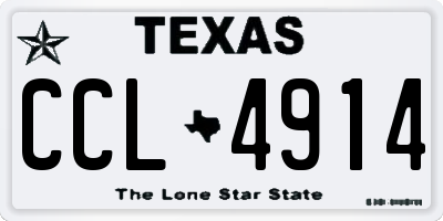 TX license plate CCL4914