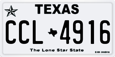 TX license plate CCL4916