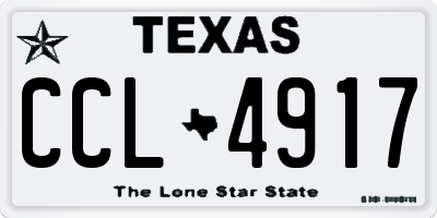 TX license plate CCL4917