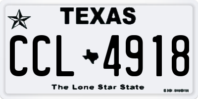 TX license plate CCL4918