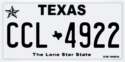 TX license plate CCL4922