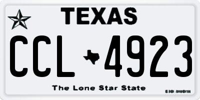 TX license plate CCL4923