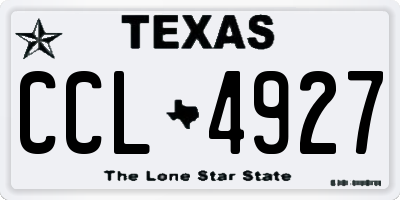 TX license plate CCL4927