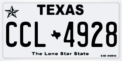TX license plate CCL4928