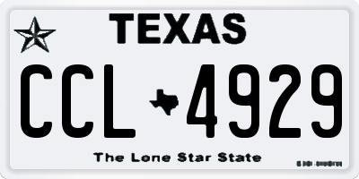 TX license plate CCL4929