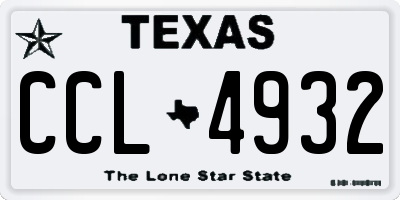 TX license plate CCL4932