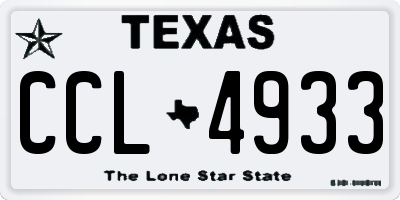 TX license plate CCL4933