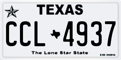 TX license plate CCL4937