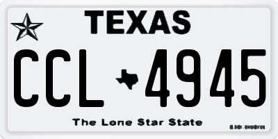 TX license plate CCL4945