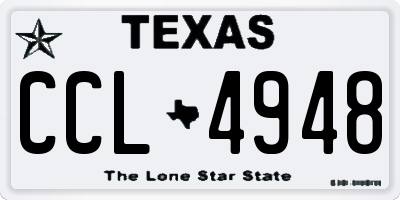 TX license plate CCL4948