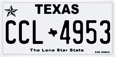 TX license plate CCL4953