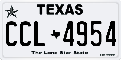 TX license plate CCL4954