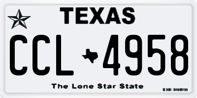 TX license plate CCL4958