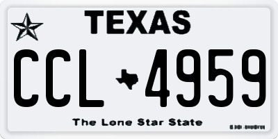 TX license plate CCL4959