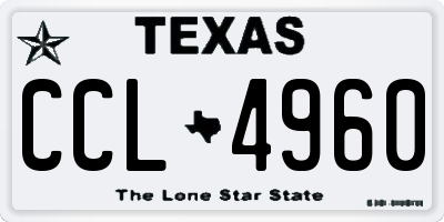 TX license plate CCL4960