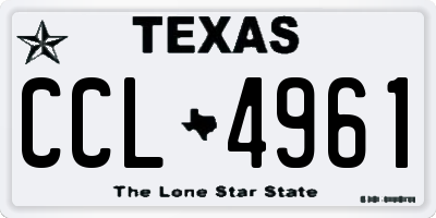 TX license plate CCL4961