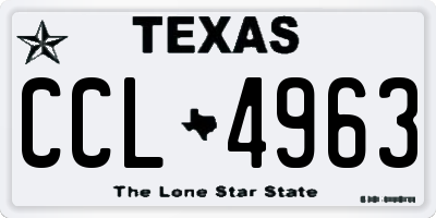 TX license plate CCL4963