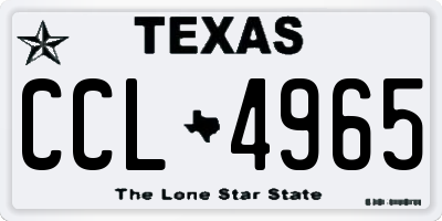 TX license plate CCL4965