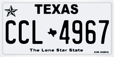 TX license plate CCL4967