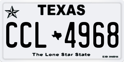 TX license plate CCL4968