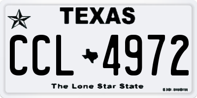 TX license plate CCL4972