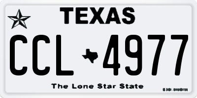 TX license plate CCL4977