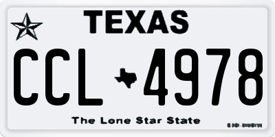 TX license plate CCL4978