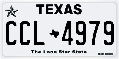 TX license plate CCL4979