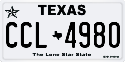 TX license plate CCL4980