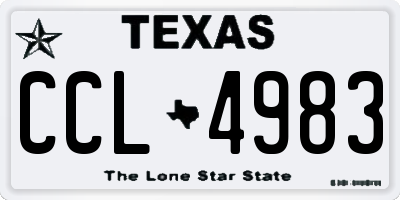 TX license plate CCL4983