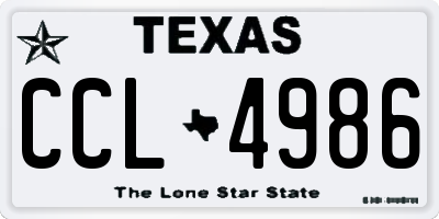 TX license plate CCL4986