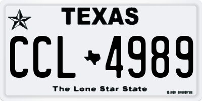 TX license plate CCL4989