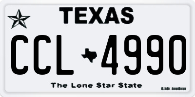 TX license plate CCL4990