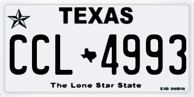 TX license plate CCL4993
