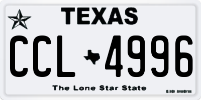 TX license plate CCL4996