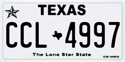 TX license plate CCL4997