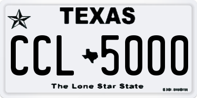 TX license plate CCL5000
