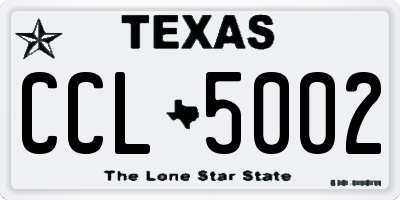TX license plate CCL5002