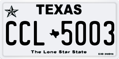 TX license plate CCL5003
