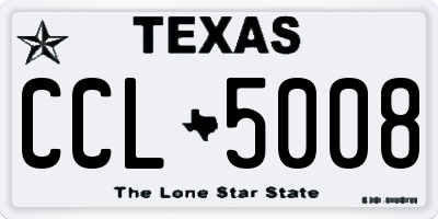TX license plate CCL5008