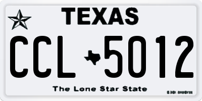 TX license plate CCL5012