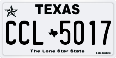 TX license plate CCL5017