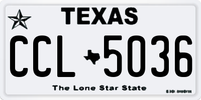 TX license plate CCL5036